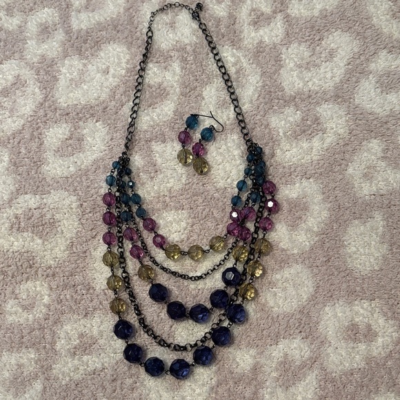 Charming Charlie Jewelry - Charming Charlie Multicolor Beaded Necklace and Earring Set